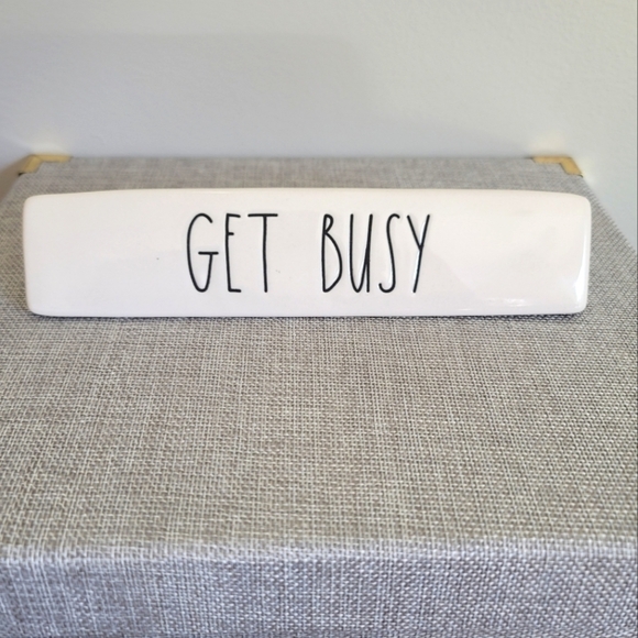 Rae Dunn Other - New Rae Dunn Get Busy Desk Self Black Off White Decor